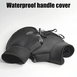 Black Motorcycle Handlebar Muffs Winter Cycling Gloves Waterproof Handle Bar Mitts Snowmobile E-Bike Motorbike Thermal Gloves