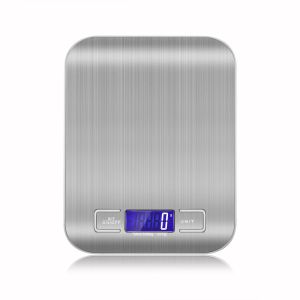 Cân Điện Tử Nhà Bếp LCD 5kg Thiết Kế Mỏng Nhỏ Gọn Chất Liệu Hợp Kim Nhôm Hình Vuông Dùng Để Đo Lường Thực Phẩm Hỗ Trợ Chế Độ Ăn Kiêng Gia Đình.