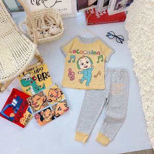 {9m-9y}Pyjamas Boys BB Angel Kids New Design Long Pants Super Comfy Cotton Made In Vietnam Cocomelon