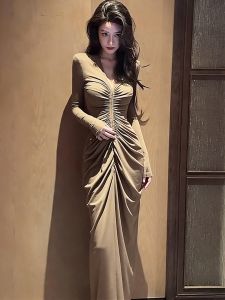 SHANGSHA | Powerful Aura Long Dress Pleated Design