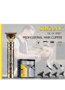 SOKANY PROFESSIONAL HAIR CLIPPER ATUOMATIC GRINDING Carbon steel blade sharp and not stuck 0 gapped 0.1mm easily stable cut for T type head 120 min charge for 180 min use