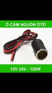 Tẩu Sạc Đầu Cái Trên Ô tô 12V-24V 120W 20cm Dùng Cho Máy Bơm Lốp Hút Bụi Oto (Loại Tốt)