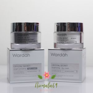Wardah CRYSTAL SECRET brightening day & night cream 30gr/krim siang malam wardah penghilang flek hitam/krim pencerah wajah/cream pembersih bekas jerawat/Original/Bpom