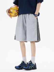 Quần Short Thể Thao Nam Cỡ Lớn 300 Pound Ba Sọc Mùa Hè Quần Dài Năm Điểm Rộng Rãi Thường Ngày Quần Bóng Rổ