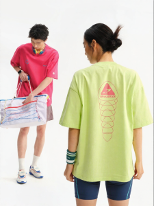 JNXS | Heavy Washed Color Block Printed Loose Short Sleeve T-Shirt