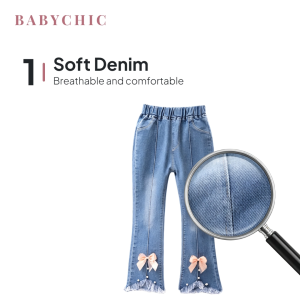 Kids Jeans Pants 0-11 Years Pakaian Seluar Jeans Budak Perempuan Ribbon Bow Bootcut Denim Pants