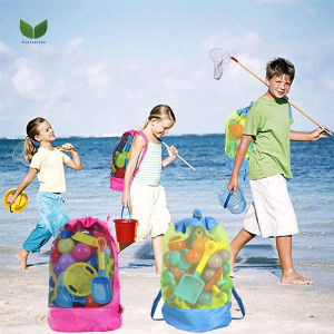 Eversalute Large Mesh Beach Bag Tote Durable Sand Away Drawstring Beach Backpack Swim and Pool Toys Balls Storage Bags Packs Stay Away from Sand and Water Summer Essentials
