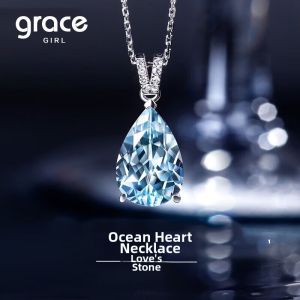 Grace Girl | Blue Aquamarine Womens Pendant