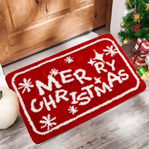 VIKAMA Christmas Themed Entrance Door Plush Doormat Living Room Bedroom And Hallway Anti Slip Easy Clean Festive Decorative Rug