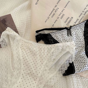 ULEEK "Love Dot" Japanese print milk silk lace low-rise girl panties bow comfortable briefs
