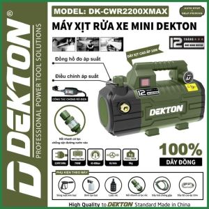 Máy rửa xe Dekton DK-CWR2200VTG 2200XMAX có chỉnh áp 790W có công tắc chống rò điện máy bơm nước