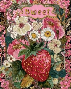 Kayou | Paint By Number Sweet Style Strawberry Floral Pattern Paint By Numbers Acrylic Paint on Canvas Home Decors Artcraft Diy Kits