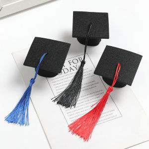 10Pcs Mini Graduation Hat Doctoral Cap Costume Top Hat With Tassels DIY Doll Decor Flowers Wine Bottle Decoration Party Supplies