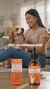 Pet Ear Drops Cleaner – Gentle Formula for Dogs & Cats Removes Ear Wax Reduces Odor & Relieves Itch (30ml)