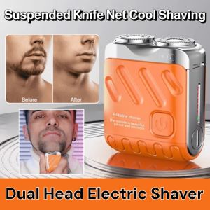 Rotary Dual-Ring Electric Shaver Razor Portable Waterproof Shaver with Dual Heads Rechargeable Mens Beard Trimmer 双头剃须刀