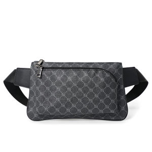 กระเป๋าคาดหน้าอกแบบสะพายข้างผู้ชาย กระเป๋าสะพายข้าง PU ลายสก็อต สไตล์สตรีท กระเป๋าใส่โทรศัพท์มือถือ กระเป๋าสะพายข้างแบบสะพายไหล่เดียว