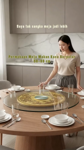 Thickened Tempered Glass Lazy Susan Turntable Anti-Scratch 360° Silent Rotating Glass Plate Heavy Load Rotating Tabletop with Bearing Base for Round Dining Table