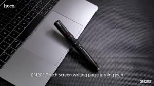 HOCO GM203 รีโมทพรีเซนต์ + ปากกาสไตลัส 2in1 จอแสดงผลดิจิตอล ควบคุมสไลด์ไร้สาย เลเซอร์พอยเตอร์