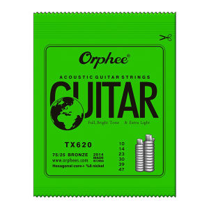 Orphee Acoustic Guitar String 6Pcs/Set Hexagonal Core Full Bright Tone TX620 TX630 TX640 Folk Guitar String Guitar Accessories