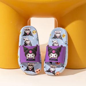 HelloKitty Parent-Child Slippers Summer Cute Cartoon Print Soft Bottom Home Anti-Slip Flat Sandals Girls Baby Cotton Slippers