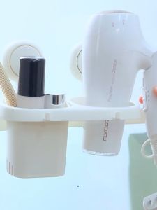 ไม่ต้องเจาะผนัง ที่วางไดร์เป่าผม ที่แขวนไดร์เป่าผม ที่เก็บไดร์เป่าผม ที่วางไดร์ผม 10 ราย