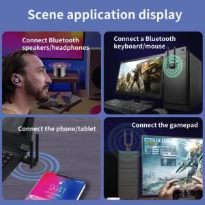 Kebidumei | 150m USB Bluetooth 5.4 Adapter Bluetooth 5.3 Dongle for PC Wireless Mouse Keyboard Music Audio Receiver Transmitter