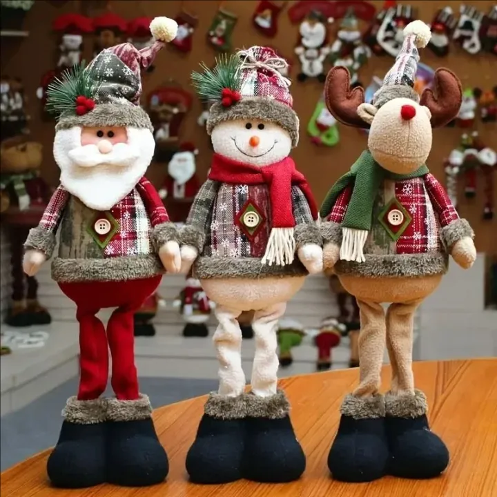 60cm cỡ lớn đồ chơi cho trẻ em Santa Snowman Tuần Lộc dài-chân búp bê ...