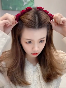 MD-C1383 Jepitan Rambut Wanita Model Kepang Ala Korea Style Jepit Rambut Poni Velvet Hair Pins