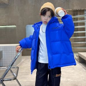 แจ็คเก็ตเด็กชาย down Cotton Jacket เสื้อคลุมหนาสีแดง เสื้อคลุมกันหนาวแบบใหม่ 2025 เสื้อคลุมกันหนาวแบบอบอุ่นสำหรับเด็กวัยกลางคนและโต