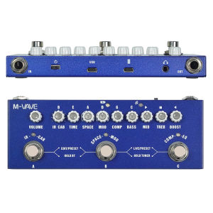 M-VAVE | M-VAVE Cube Baby Guitar Effect Pedal 8 IR Cabinets Simulation Rechargeable Pedal Multi Effect Pedal for Bass Acoustic Guitar