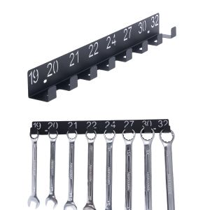 Black Metal Wrench Storage Rack Stylish Wall Mounted Storage Rack Perfect Gift For Professional Wrench Mechanics