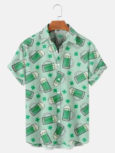 Áo Sơ Mi Tay Ngắn in Họa Tiết 3D Đi Biển Cổ Bẻ Thường Ngày Cho Mọi Mùa Áo Thun Nam Thường Ngày Áo Sơ Mi Nam