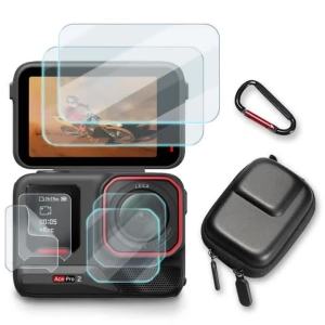 Screen Protector Film for Insta360 Ace Pro2 Storage Bag Carrying Box for Insta 360 Ace Pro 2 Action Camera Accessories Set
