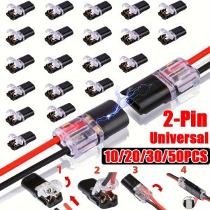 10-50ชิ้นปลั๊ก2Pin ฝาครอบกันฝุ่นกันน้ำหัวต่อสายขั้วปลายสายไฟแบบกดสายรถยนต์ขั้วต่อไฟฟ้ารถยนต์