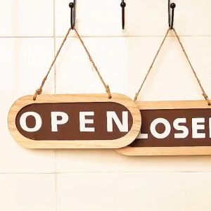 Double sided club indoor commercial notice bar modern wall open and enclosed home wooden decoration hanging sign shop art
