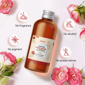 Quiyum Damask Nước Hoa Hồng 100ml sâu nuôi dưỡng Kem dưỡng ẩm không có chất bảo quản tươi & không có kết cấu dính kể cả màu da mịn nếp nhăn 100% tinh khiết & hữu cơ