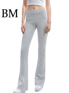 BM American Style Hot Girl Yoga Pants Adjustable High Waist Sporty Slimming Long Straight Leg Micro Flared Pants for Women