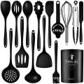 Lightweight Integrated Non-Stick Silicone Cooking Utensil Set for Home Use Stir-Fry Spatula Soup Spoon Kitchen Tool Set. 