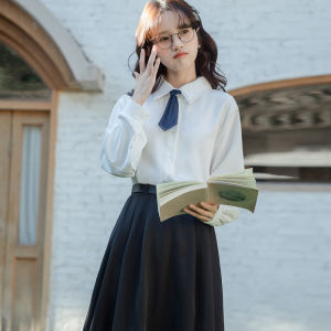 Áo Sơ Mi Nữ Dài Tay Mờ Phong Cách Mới Xuân Thu Thiết Kế Áo Lót Nhỏ Thanh Lịch Cổ Polo Màu Trơn Chất Liệu Khác 100%