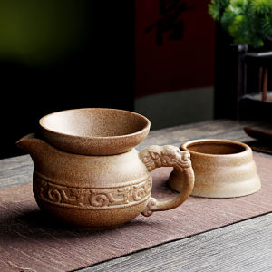 เครื่องชงชาเซรามิก Gong Dao Cup คุณภาพสูงพร้อมกรองใบชาและตะแกรงสำหรับใช้ในบ้านและงานปาร์ตี้