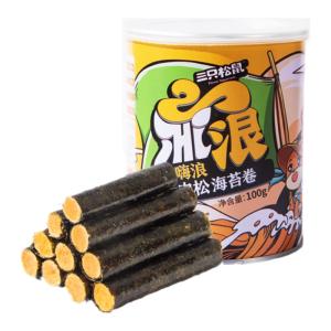 Three Squirrels | Ready-to-eat Children Health Seaweed Rolls with Meat Floss 100g