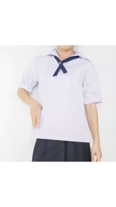 เสื้อนักเรียนหญิงคอทหารเรือ[ไซส์เล็กกว่าสมอ] ตราชัยยะ งานไทยบุรีรัมย์ ผ้าคุณภาพดี