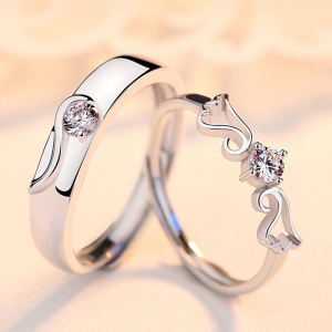 Nhẫn Mẫu Cặp Đôi Bạc Nguyên Chất S925 Nhẫn Đôi Tình Yêu Thiên Thần Kết Hôn Cho Nữ Nhẫn Đôi Nhẫn Ngón Trỏ Thiết Kế Dành Cho Số Ít Người Một Đôi Nam Quà Tặng