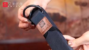 Dây Đai Tập Yoga Cotton Dài 2.5m có thun buộc  Bản 3.8cm  Dày 2mm  Cải Thiện Sức Khỏe  Nắn Chỉnh Cột Sống