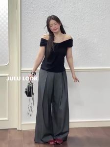 JULULOOK | Versatile Design Twist Collar T-shirt