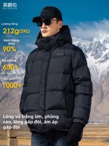 Enjeolon | Ultra-Winter Thermal 90% White Duck Down Filling Padded Jacket Detachable Hood