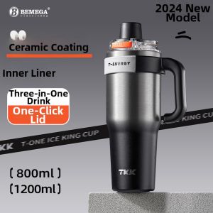 Insulated Straw Thermos Bottle Large Capacity