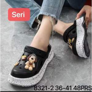 COD sendal wanita model baim hitam les putih 36-40