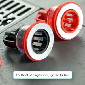 Lõi thoát sàn ngăn mùi lọc rác thế hệ mới thông minh từ tính S8P bằng nhựa ABS kèm 8 giỏ lọc rác