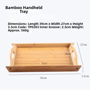 Hand Use Rectangular Bamboo Tray for Baking and Serving in Restaurant
